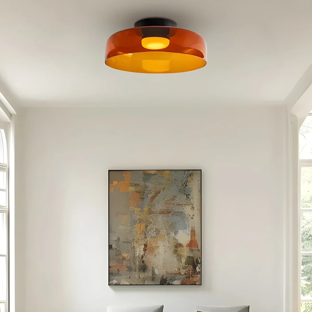 Feyran Colored Glass Ceiling Light for Bedroom