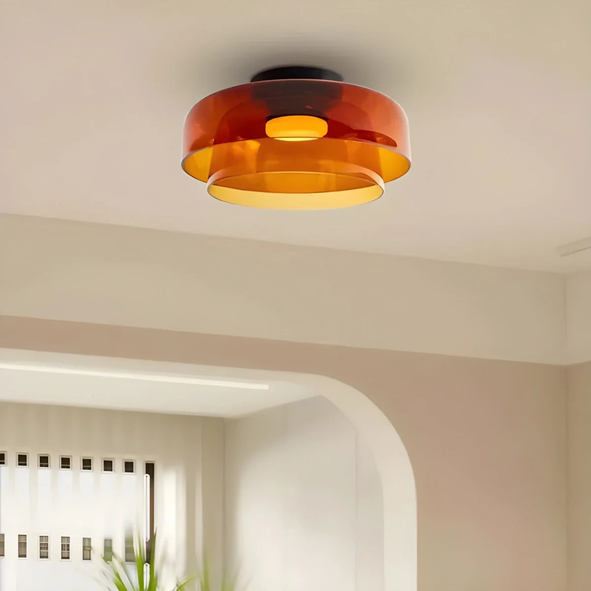 Feyran Colored Glass Ceiling Light for Bedroom
