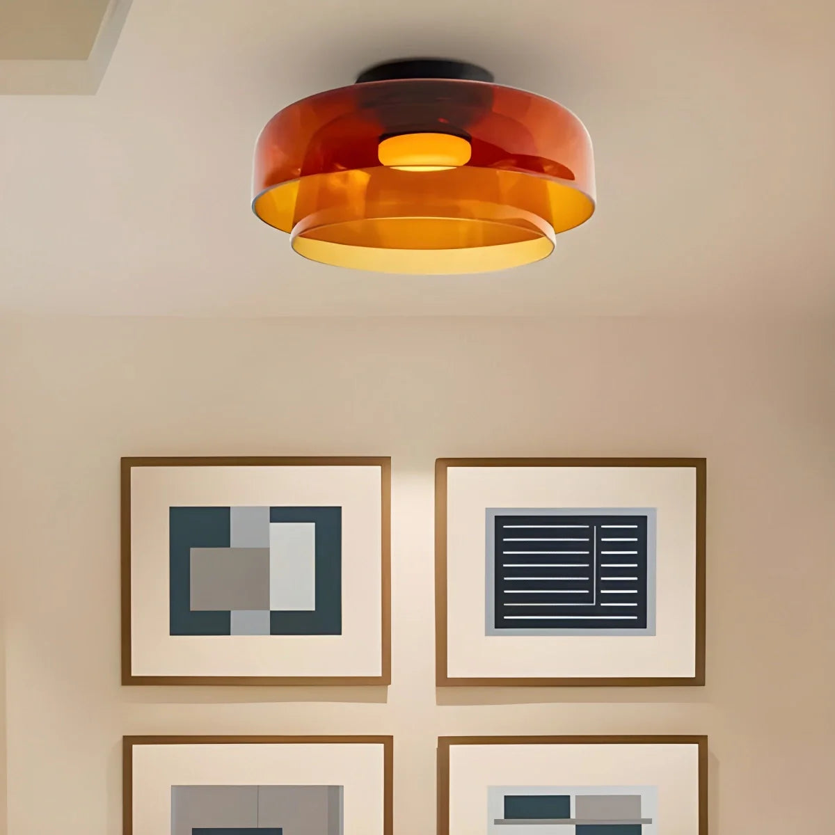 Feyran Colored Glass Ceiling Light for Bedroom