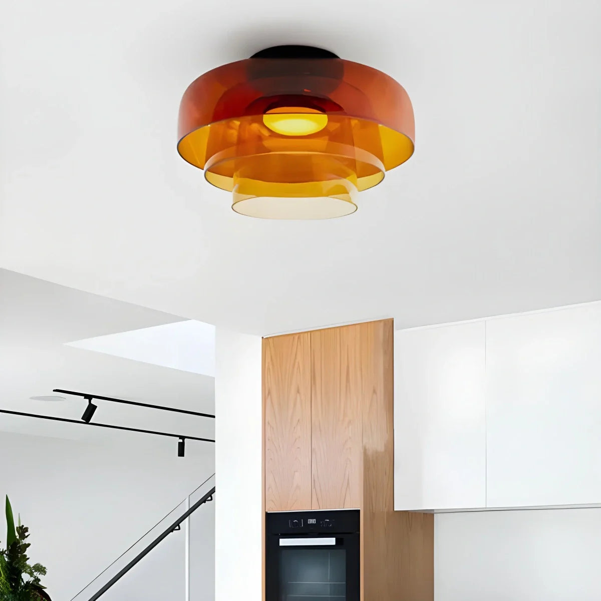 Feyran Colored Glass Ceiling Light for Bedroom