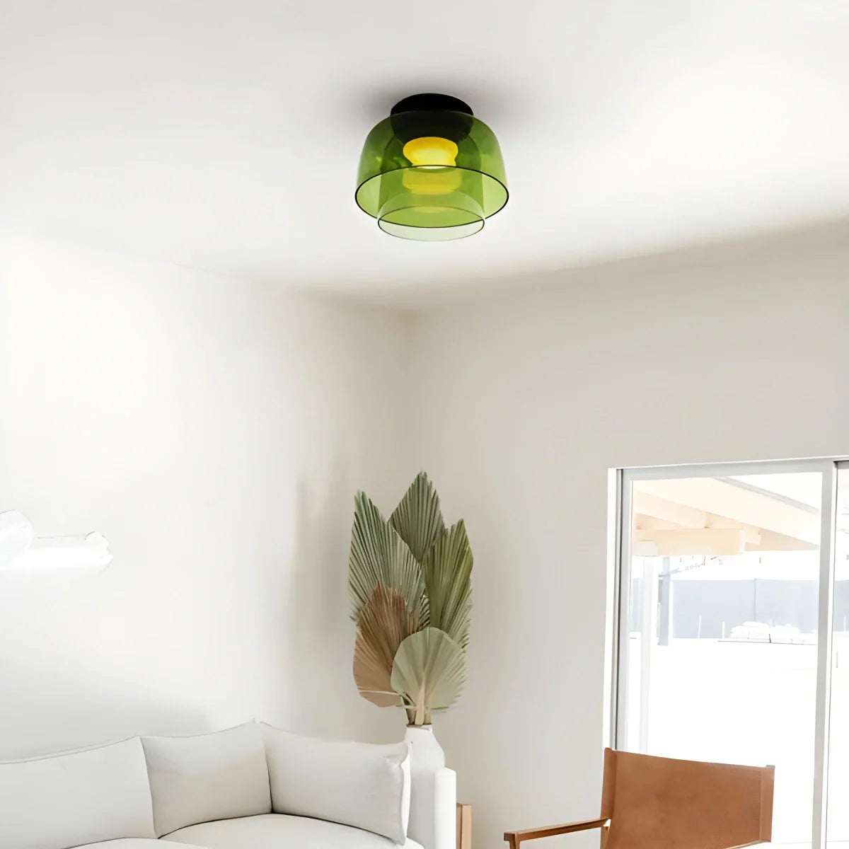 Feyran Colored Glass Ceiling Light for Bedroom