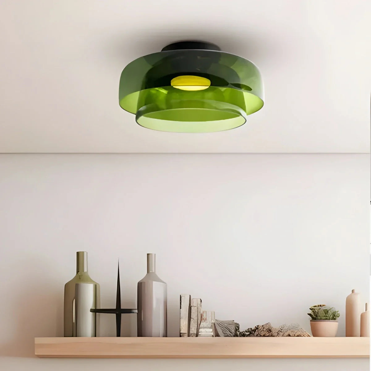 Feyran Colored Glass Ceiling Light for Bedroom