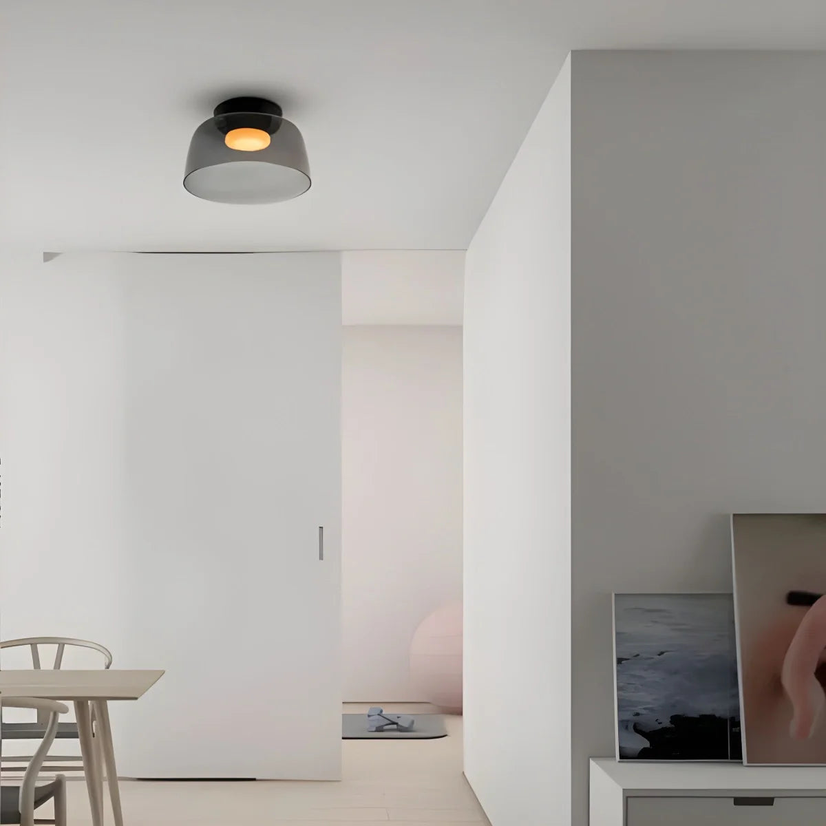 Feyran Colored Glass Ceiling Light for Bedroom