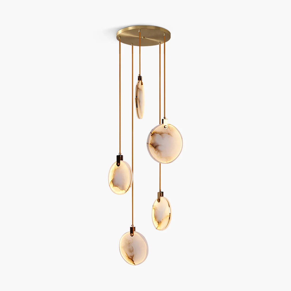 Feyran Moonshade Natural Alabaster Pendant Chandelier