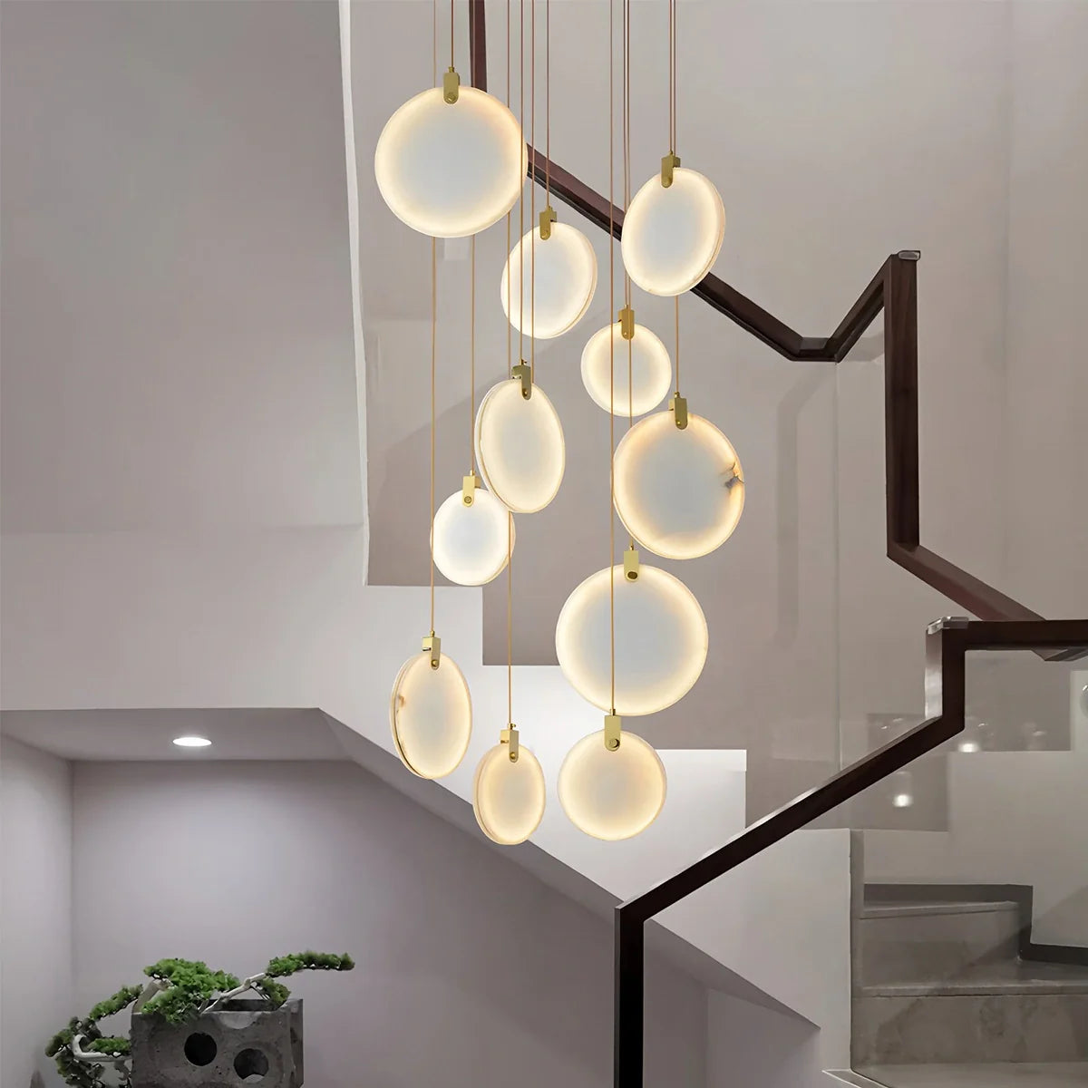 Feyran Moonshade Natural Alabaster Pendant Chandelier