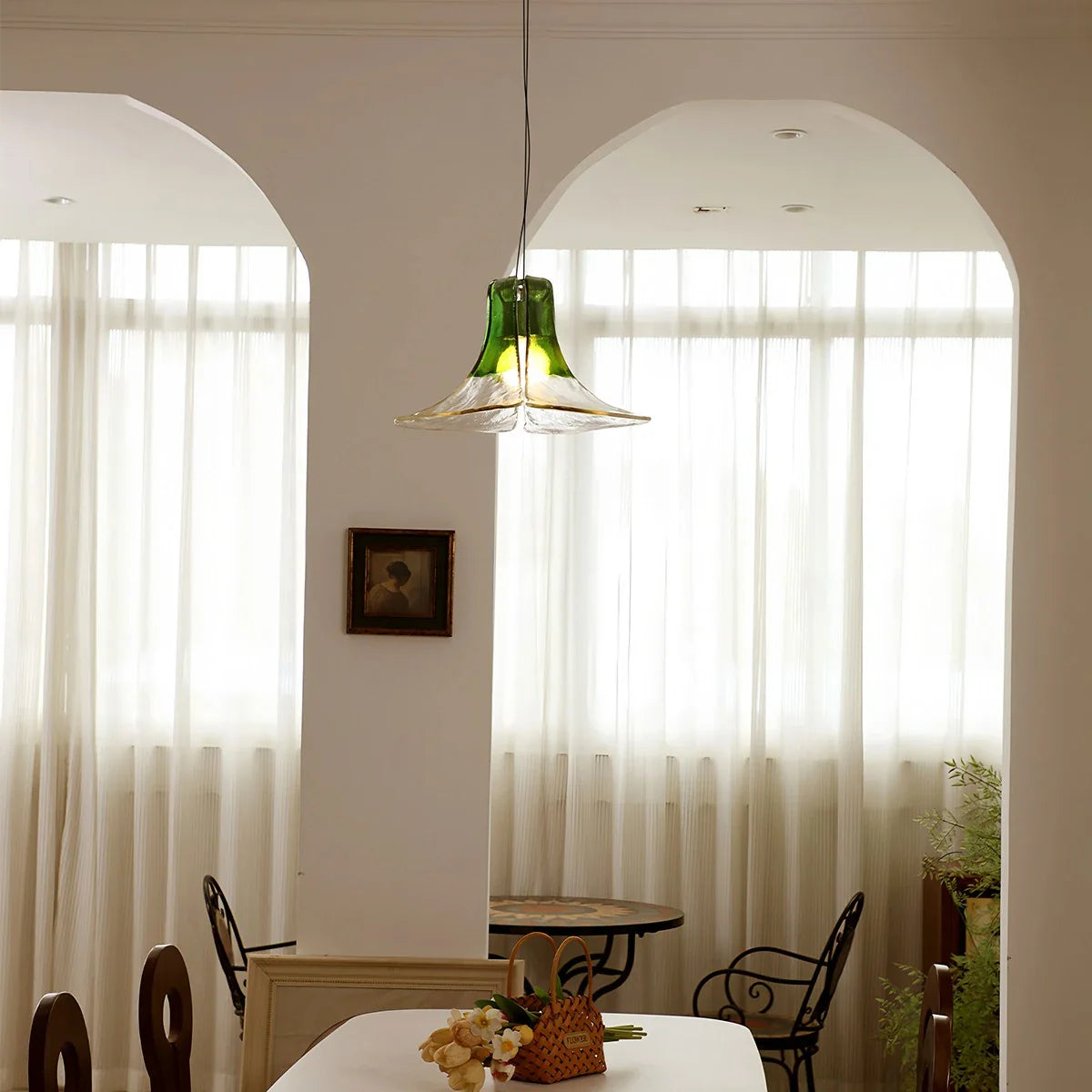 Feyran Murano Gradient Petal Glass Pendant Light