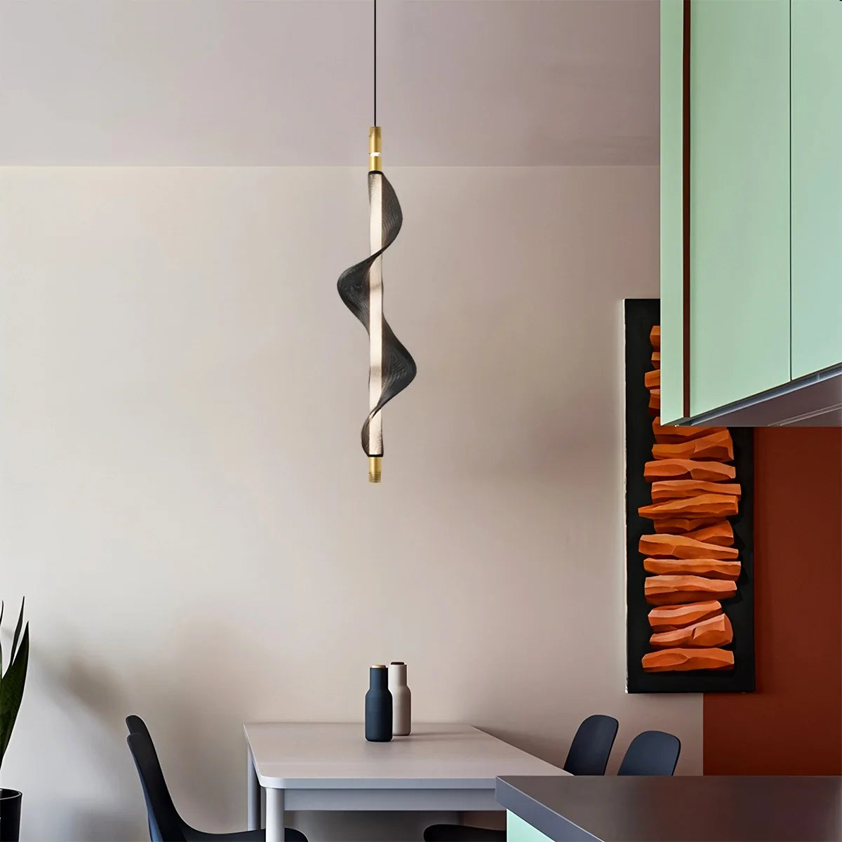 Feyran Nordic Art Twisted Mesh Pendant Light