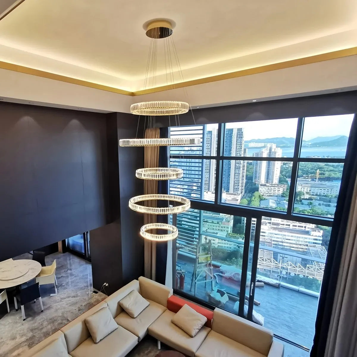 Feyran Nordic Circular Villa Crystal Chandelier