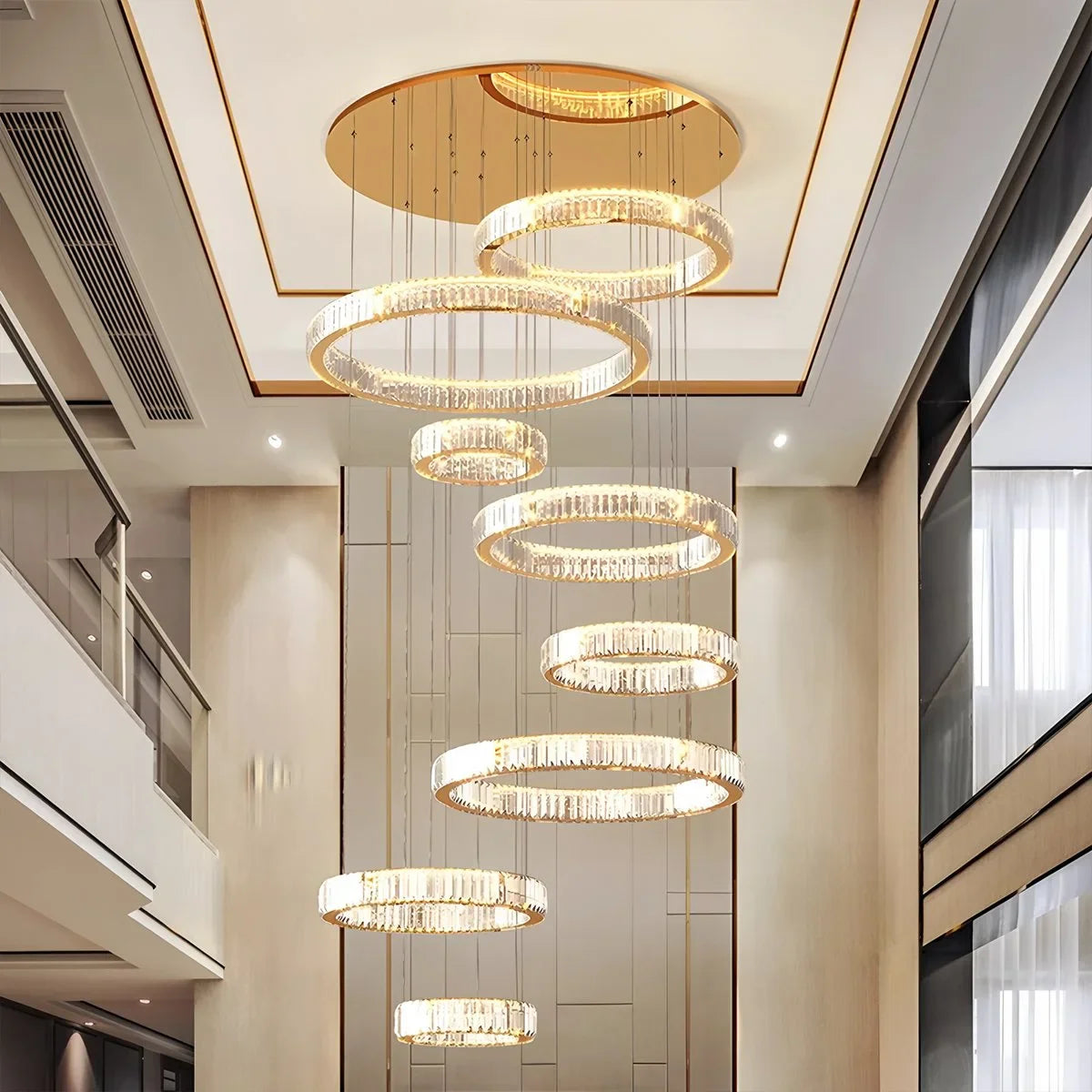Feyran Nordic Circular Villa Crystal Chandelier