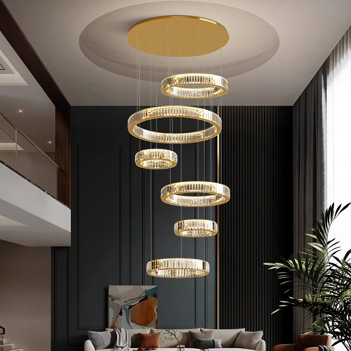 Feyran Nordic Circular Villa Crystal Chandelier