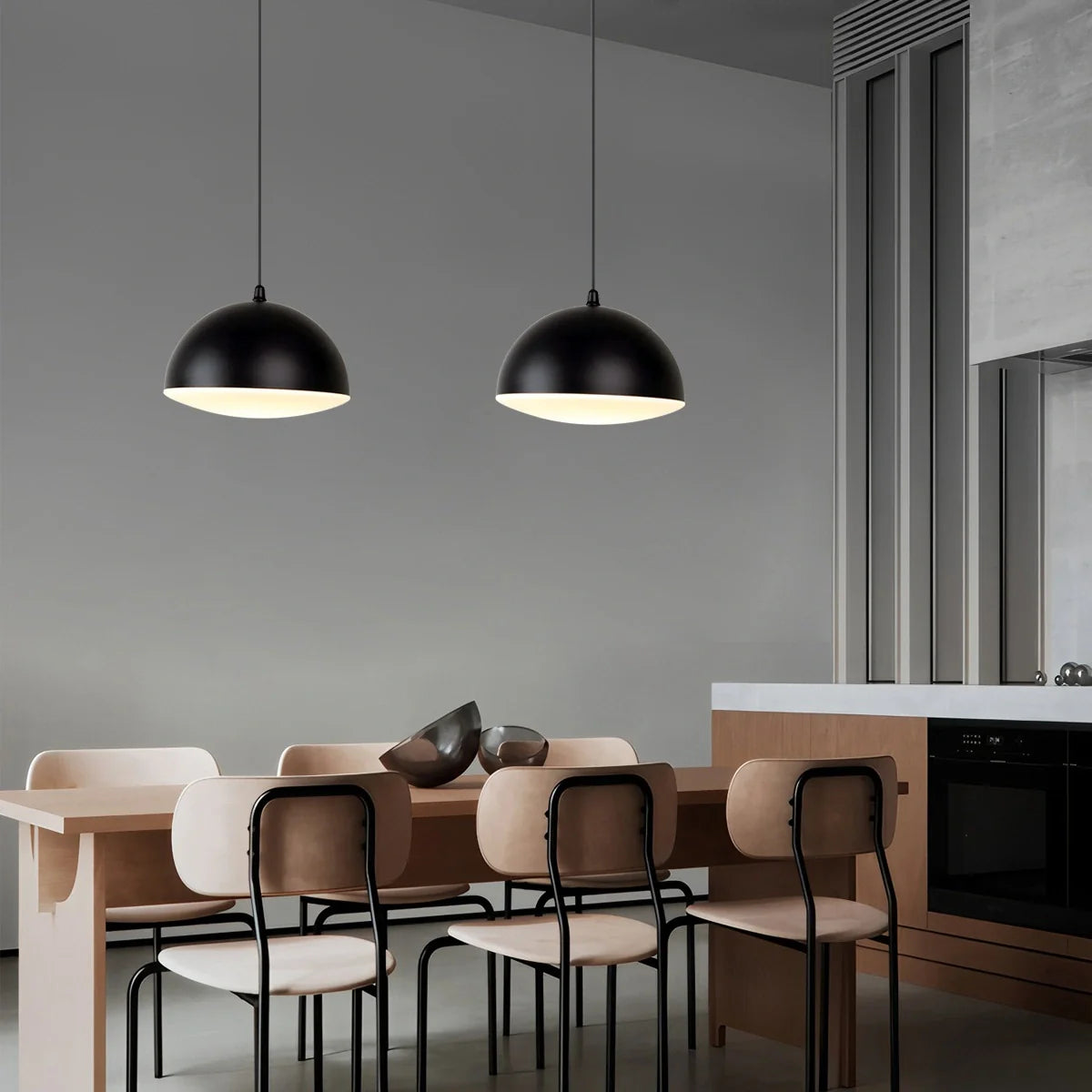 Feyran Nordic Minimalist Black Semi-Circular Pendant Light