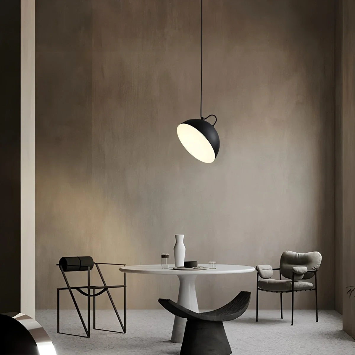 Feyran Nordic Minimalist Black Semi-Circular Pendant Light