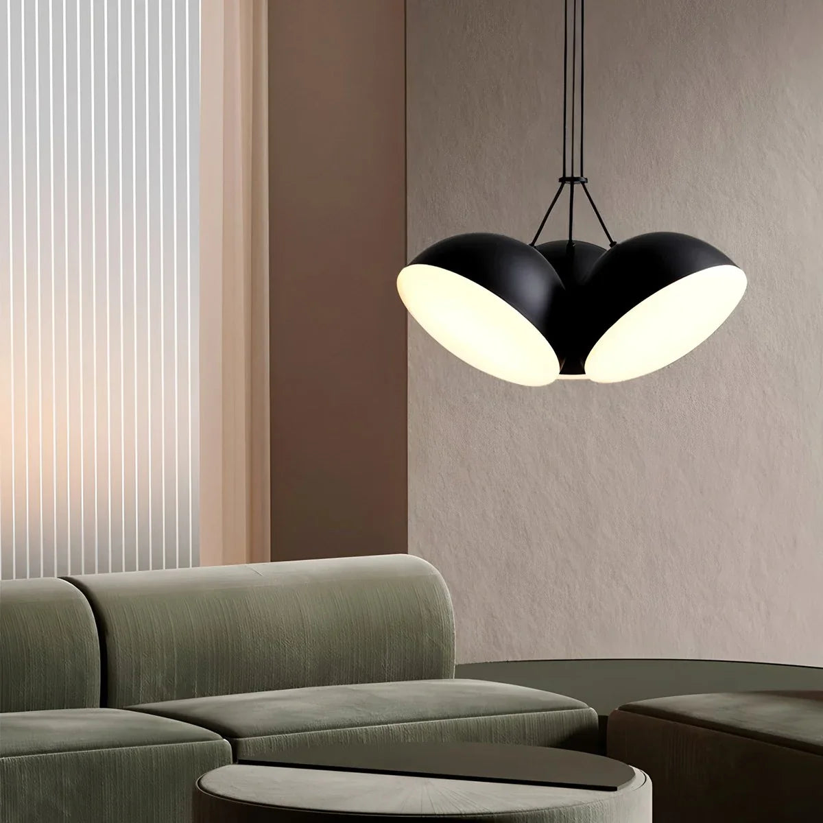 Feyran Nordic Minimalist Black Semi-Circular Pendant Light