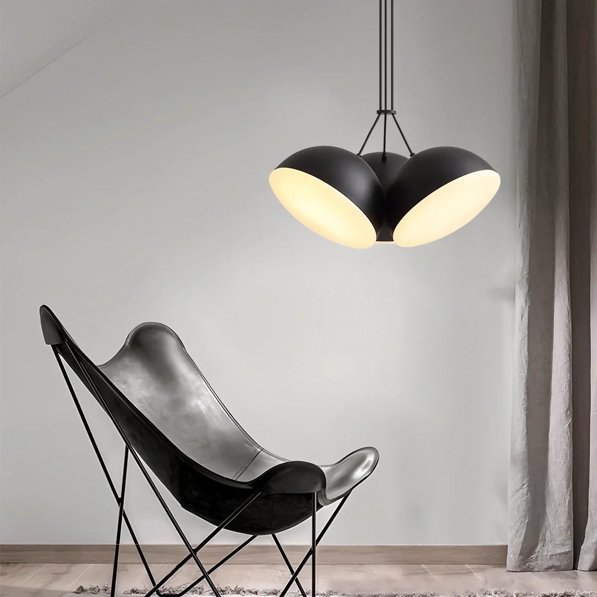 Feyran Nordic Minimalist Black Semi-Circular Pendant Light