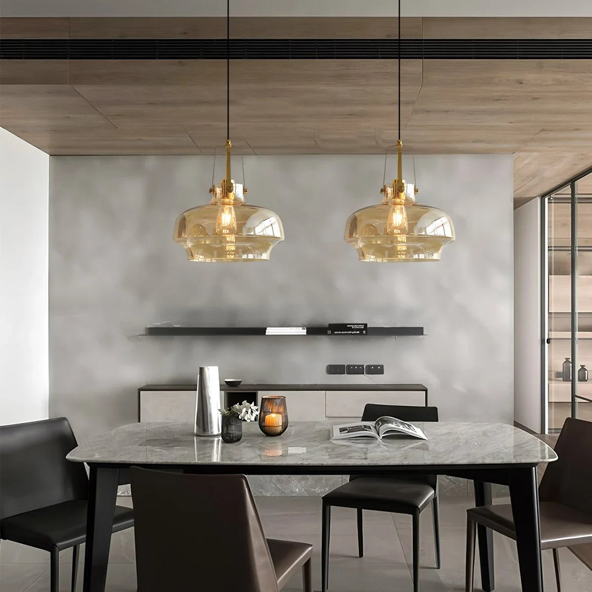 Feyran Nordic Minimalist Dining Room Glass Pendant Light