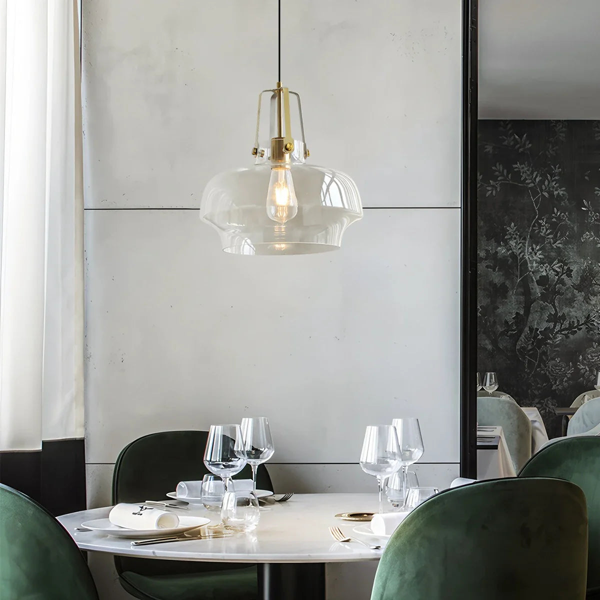 Feyran Nordic Minimalist Dining Room Glass Pendant Light