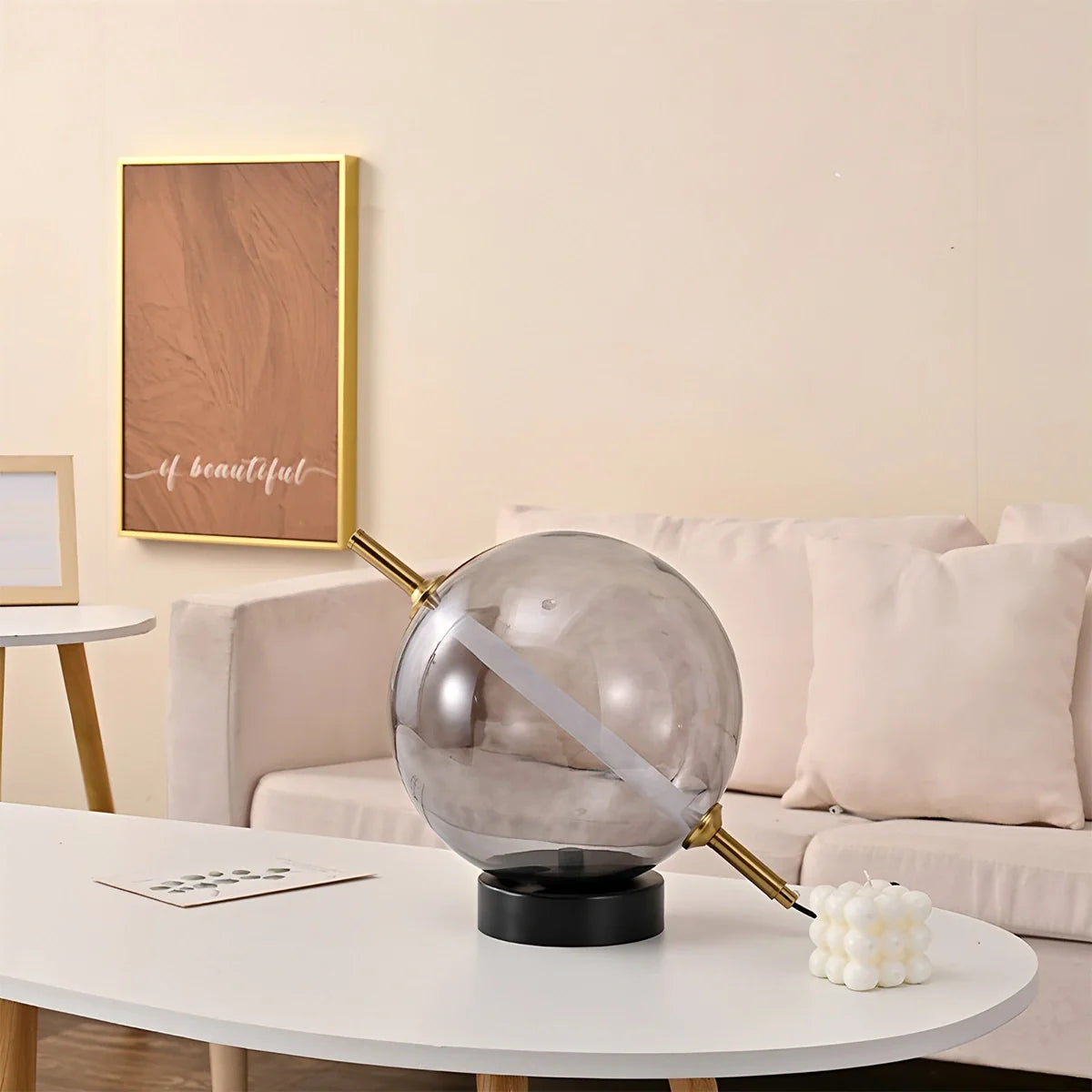 Feyran Nordic Round Glass Pendant & Table Light