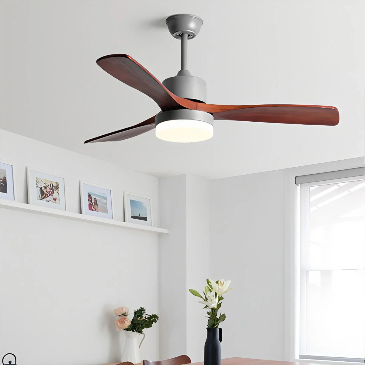 Feyran Solid Wood Ceiling Fan Light for Living Room