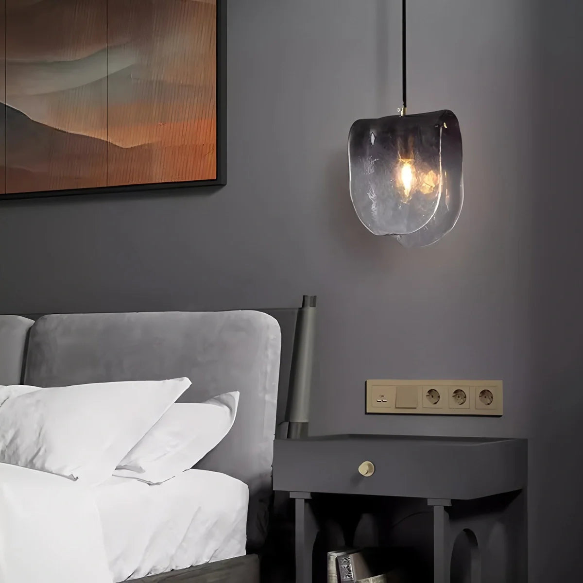 Feyran Modern Gradient Glass Pendant Light for Bedside