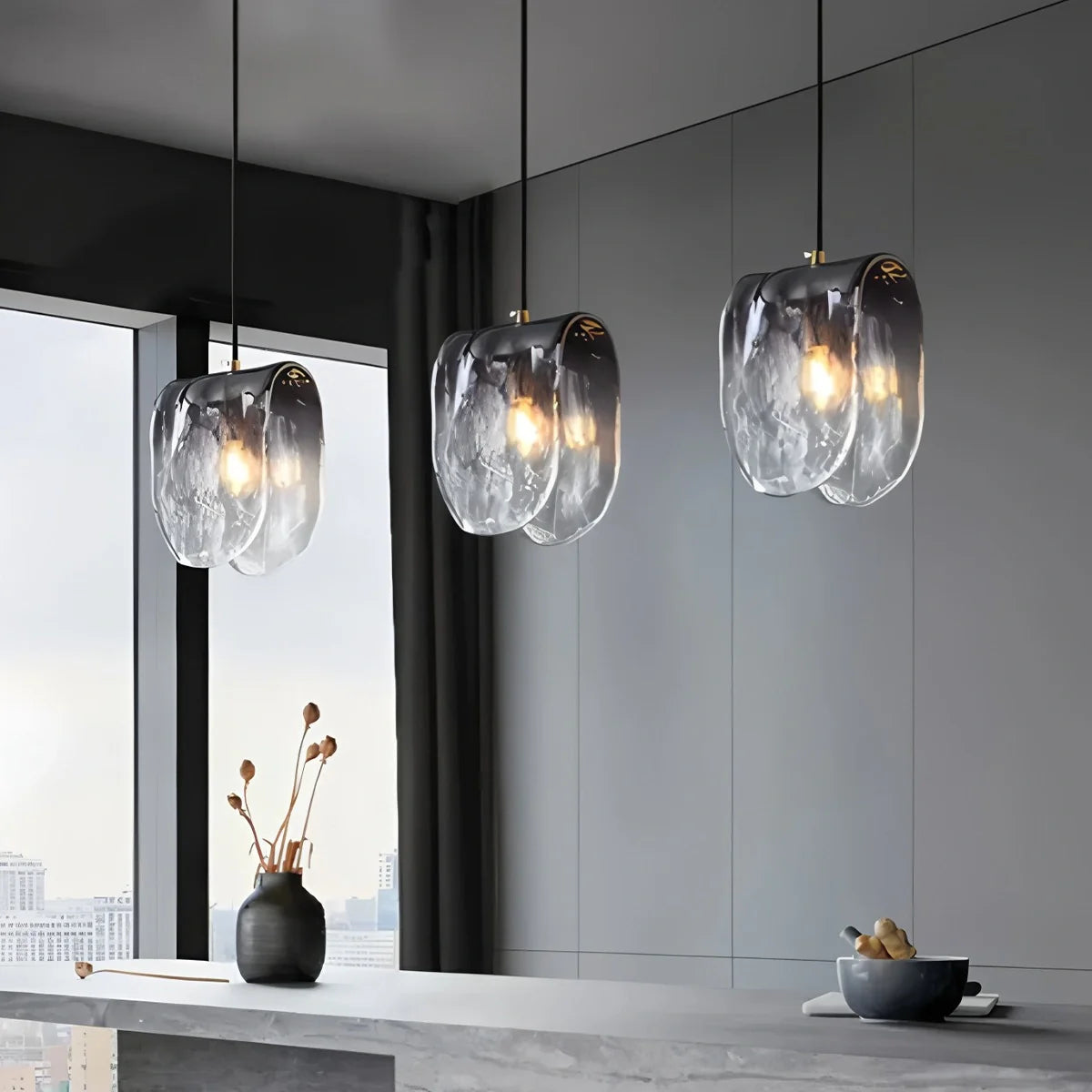 Feyran Modern Gradient Glass Pendant Light for Bedside