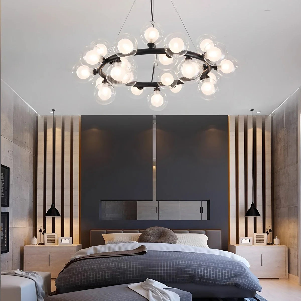 Feyran Nur Bubble Glass Chandelier for Living Room