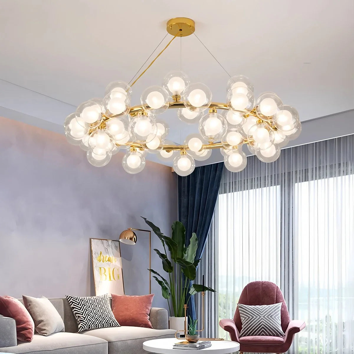 Feyran Nur Bubble Glass Chandelier for Living Room