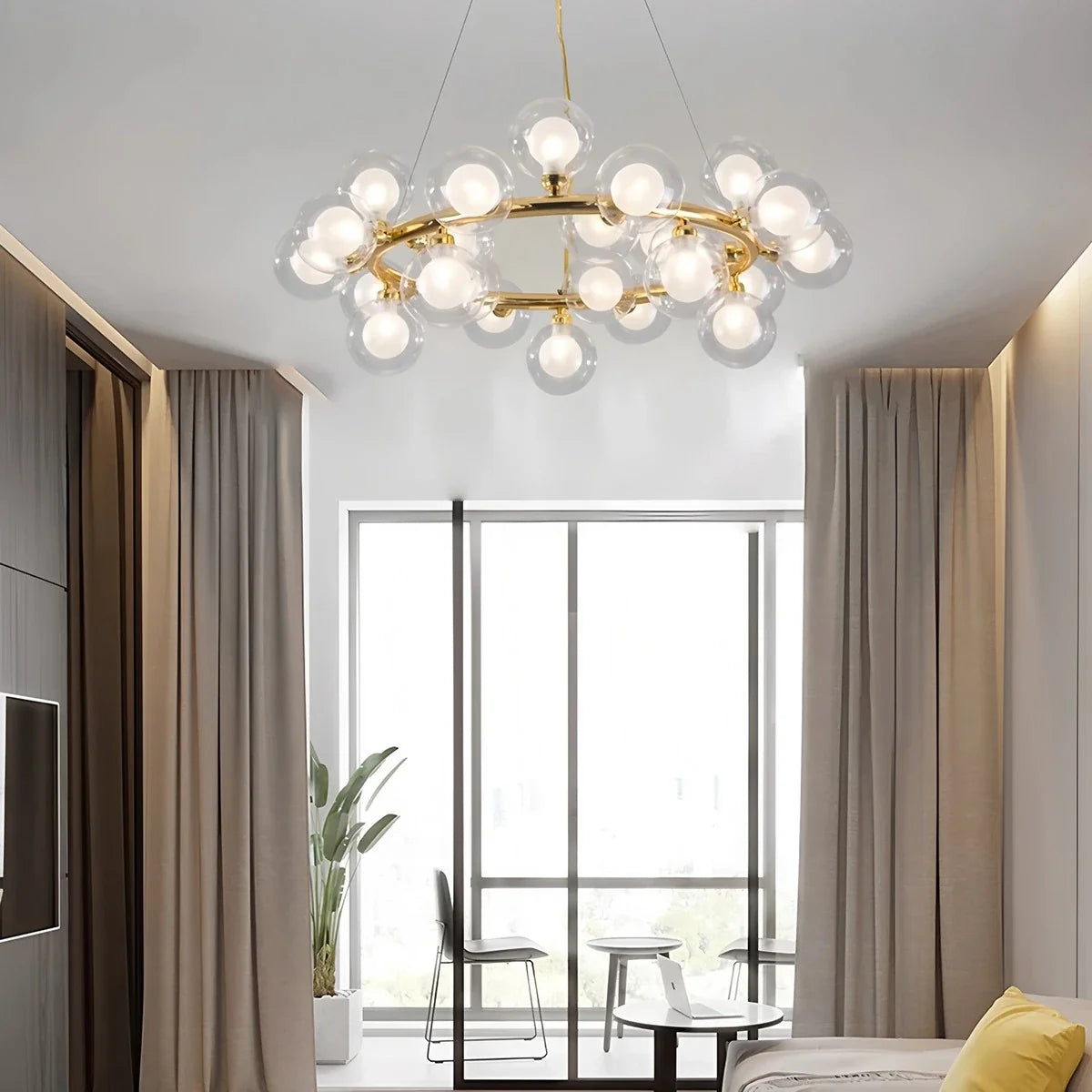 Feyran Nur Bubble Glass Chandelier for Living Room