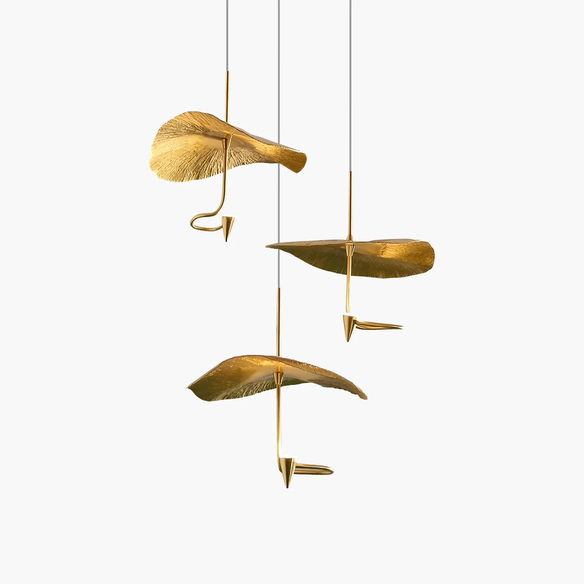 Feyran Orlia Brass Lotus Leaf Chandelier
