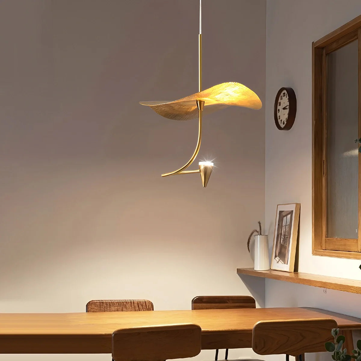 Feyran Orlia Brass Lotus Leaf Chandelier
