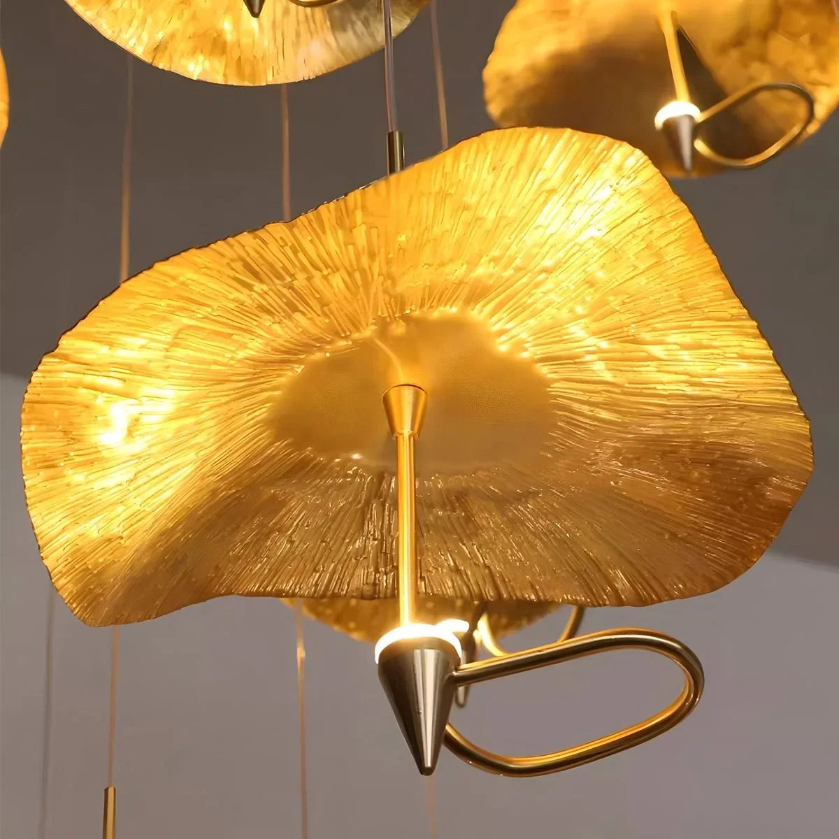 Feyran Orlia Brass Lotus Leaf Chandelier