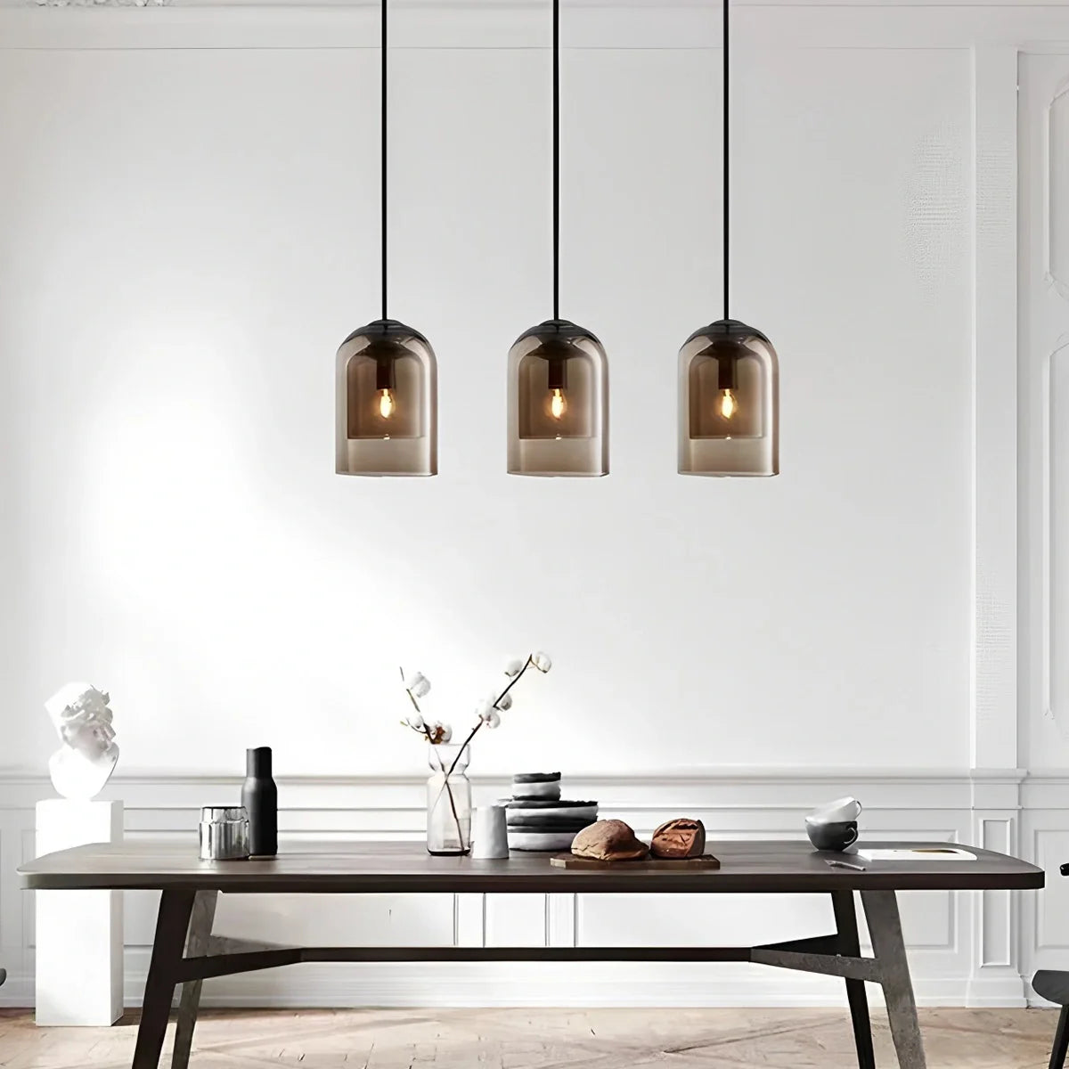 Feyran Otzara Double Glass Pendant Light for Dining Area