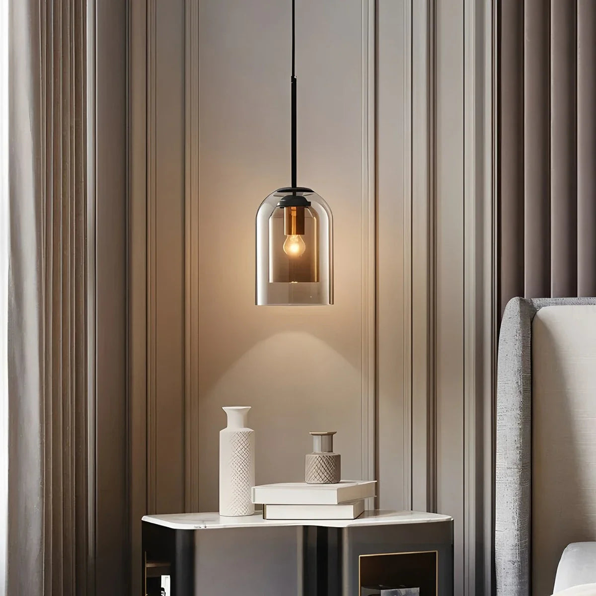 Feyran Otzara Double Glass Pendant Light for Dining Area