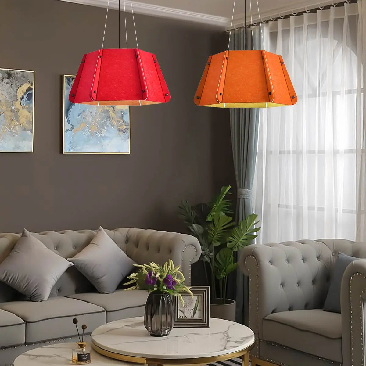 Feyran Outward Turning Circular Cone Acoustic Pendant Light