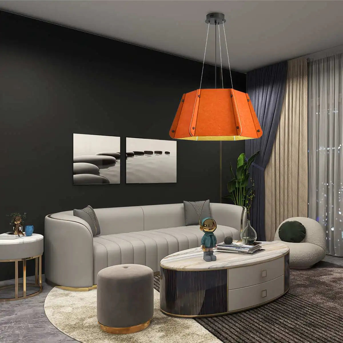 Feyran Outward Turning Circular Cone Acoustic Pendant Light