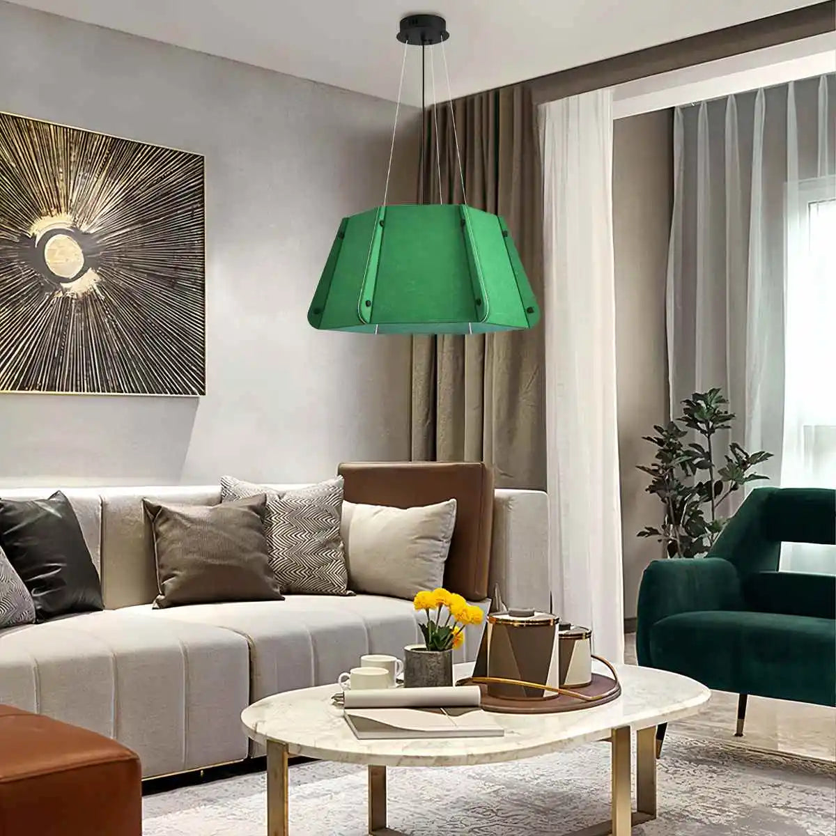 Feyran Outward Turning Circular Cone Acoustic Pendant Light