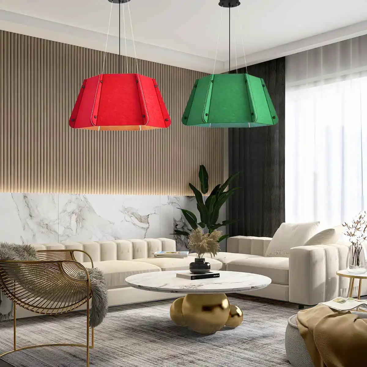 Feyran Outward Turning Circular Cone Acoustic Pendant Light