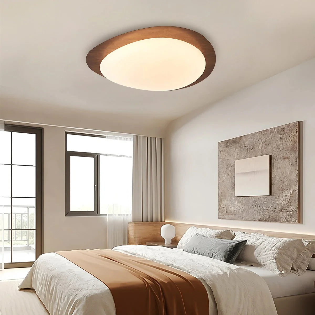Feyran Pebble Wood Grain Color Ceiling Light