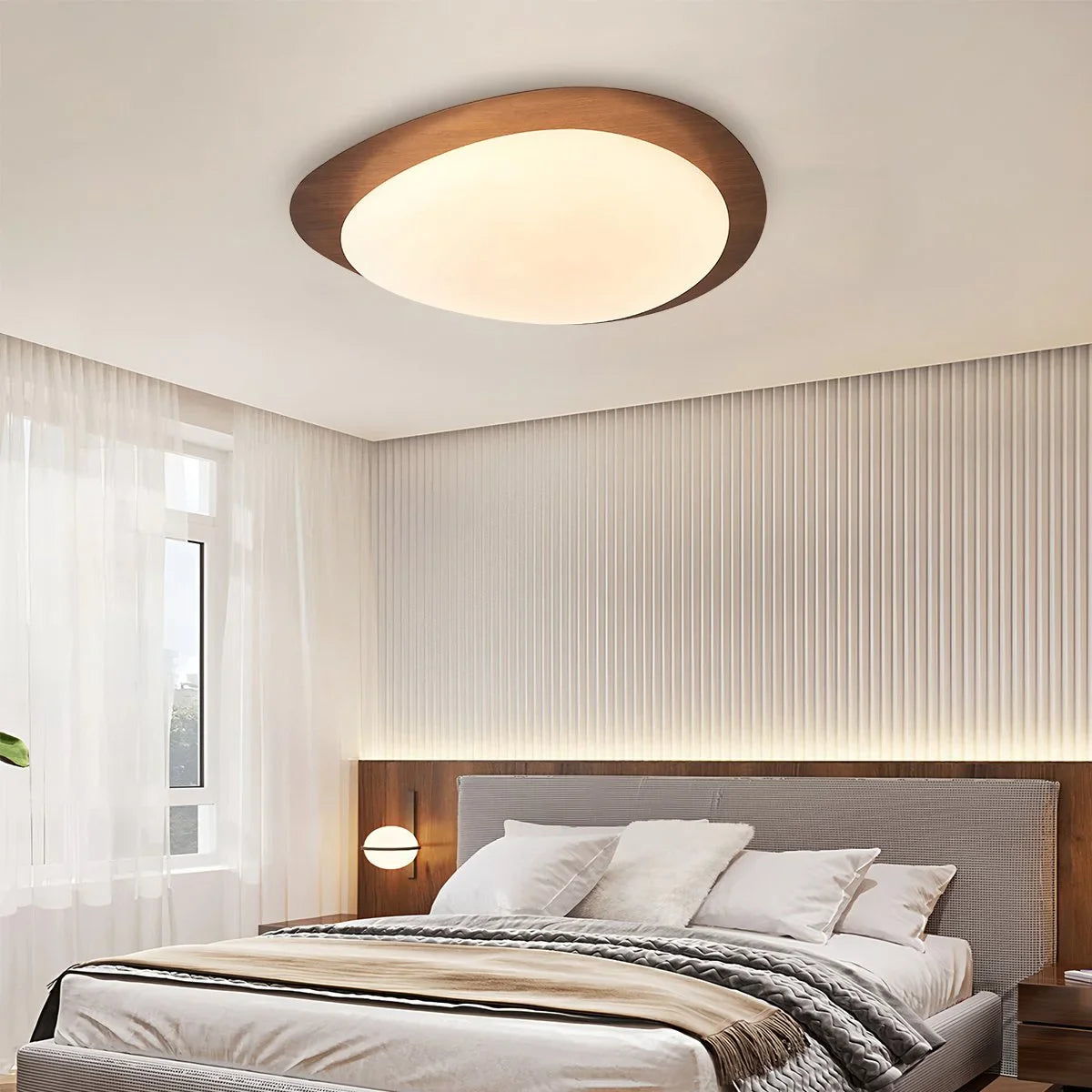 Feyran Pebble Wood Grain Color Ceiling Light