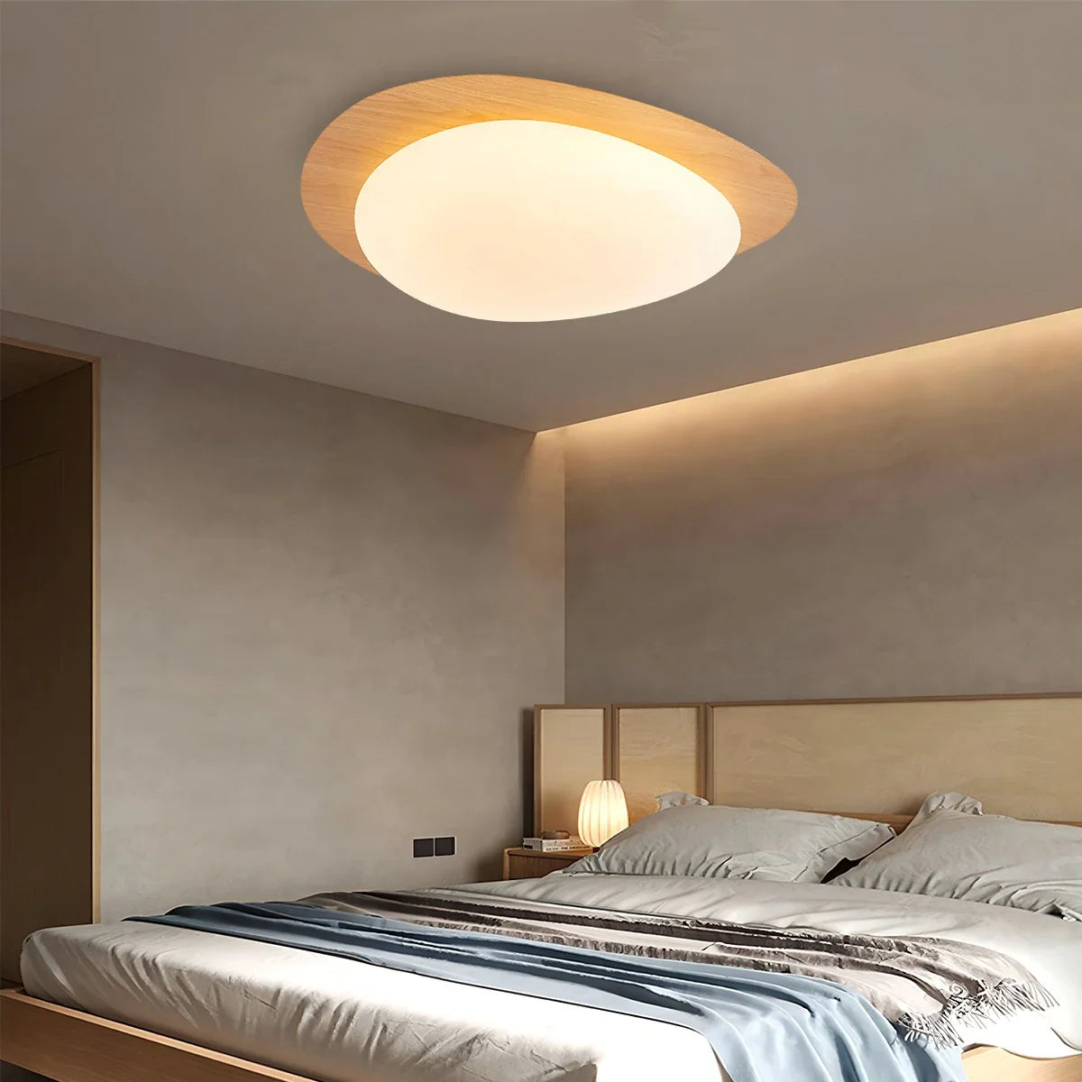 Feyran Pebble Wood Grain Color Ceiling Light