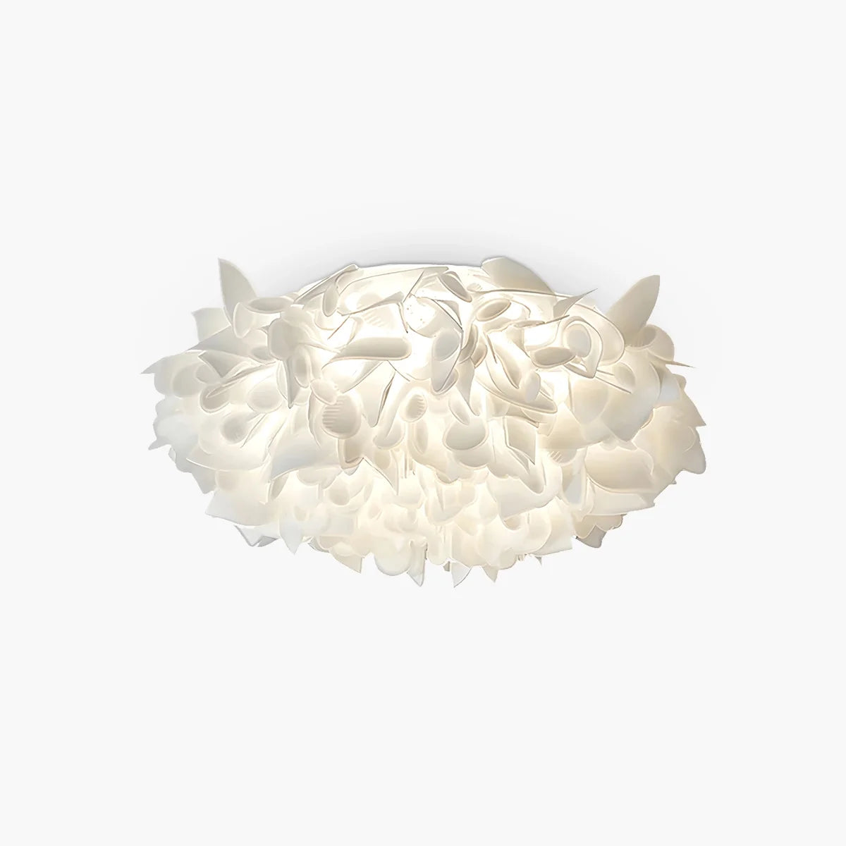 Feyran White Flower-Shaped Flush Mount Ceiling Light