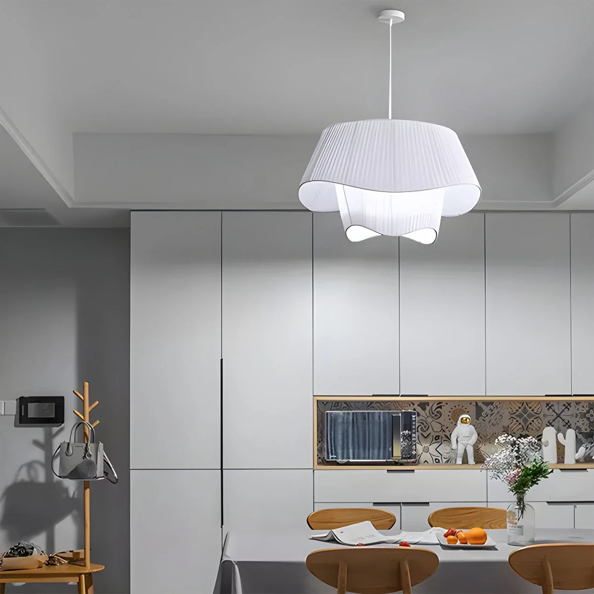 Feyran Pleated Fabric Drum Pendant Light for Modern Interiors