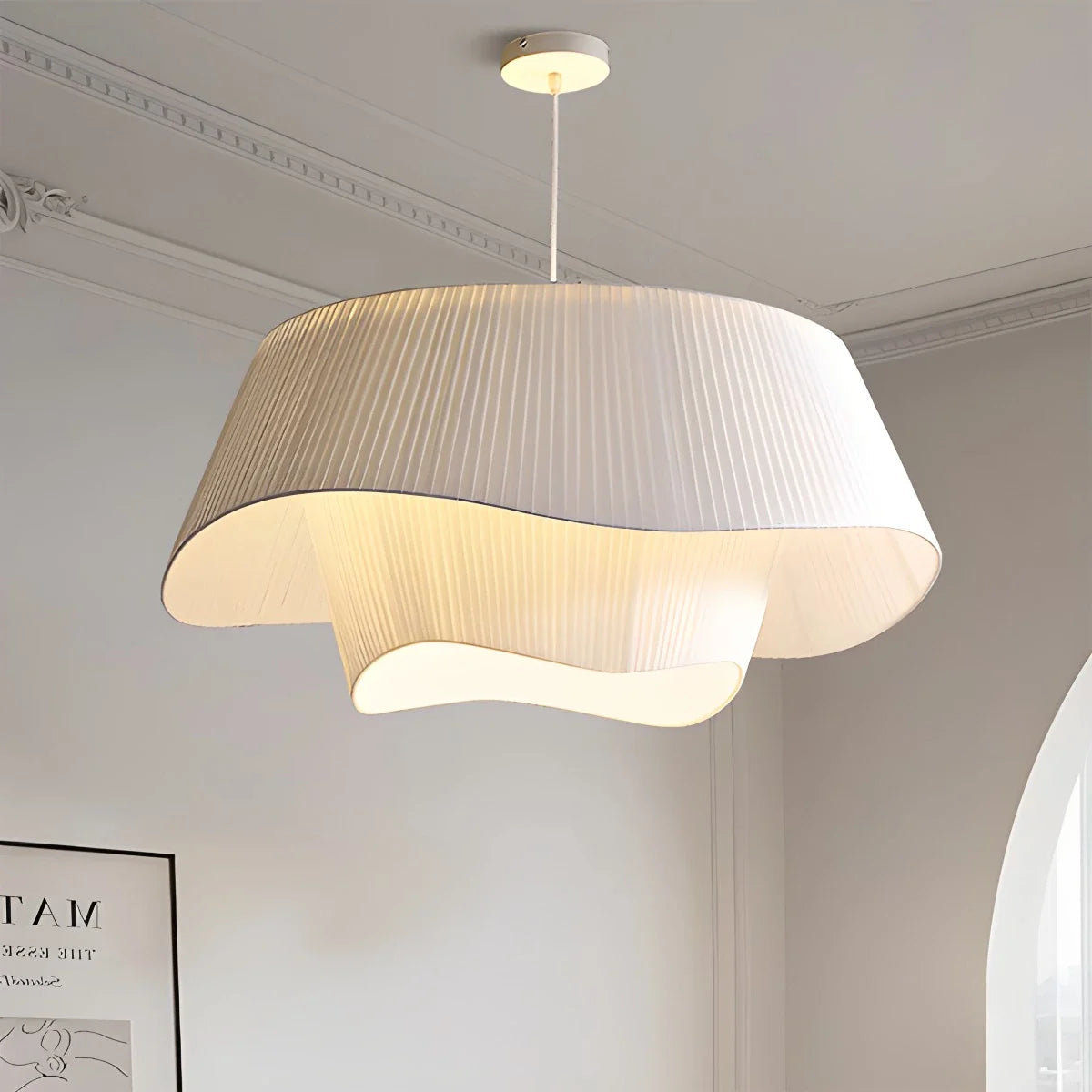 Feyran Pleated Fabric Drum Pendant Light for Modern Interiors