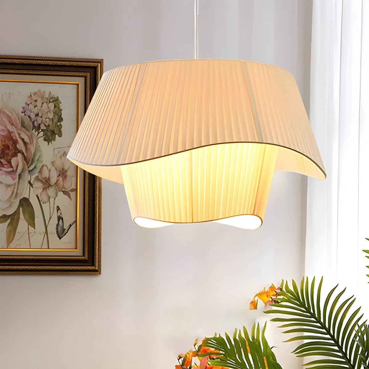 Feyran Pleated Fabric Drum Pendant Light for Modern Interiors