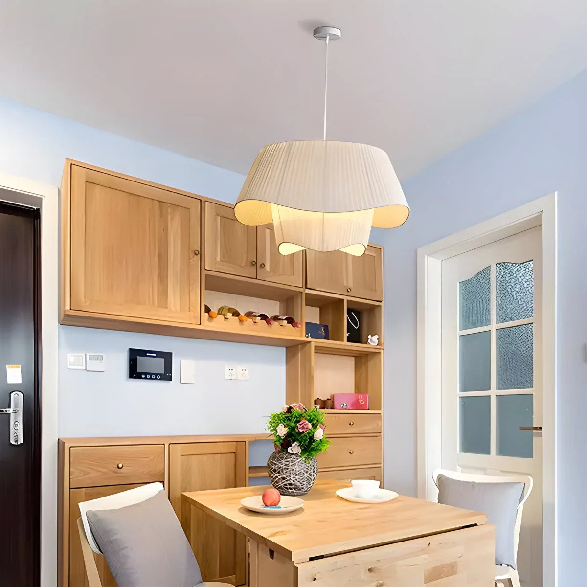 Feyran Pleated Fabric Drum Pendant Light for Modern Interiors