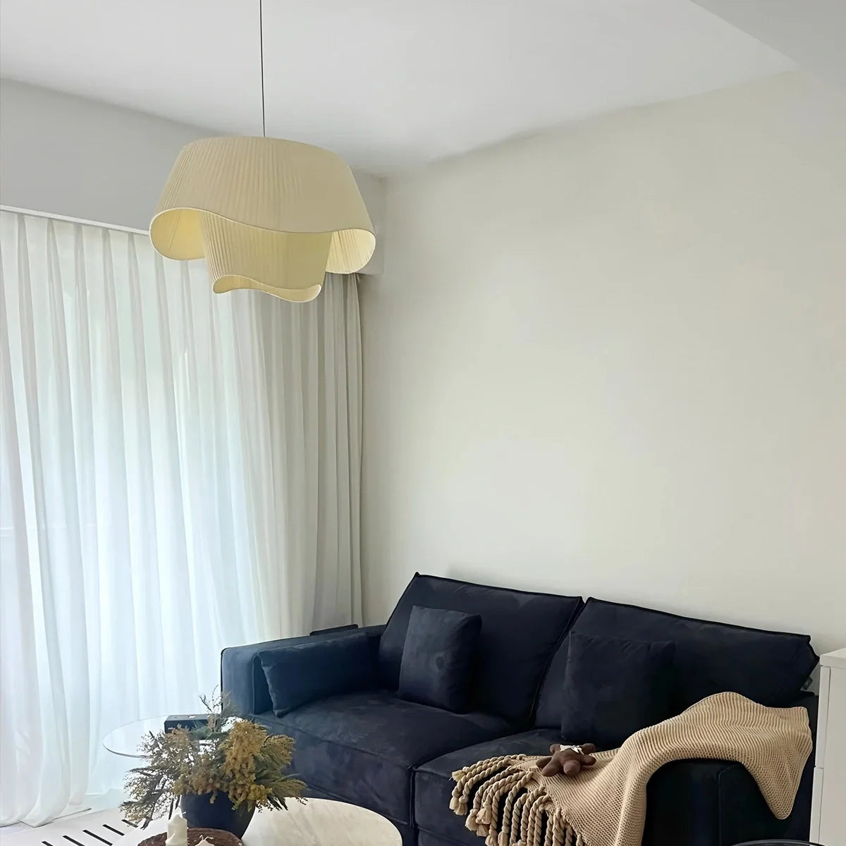Feyran Pleated Fabric Drum Pendant Light for Modern Interiors