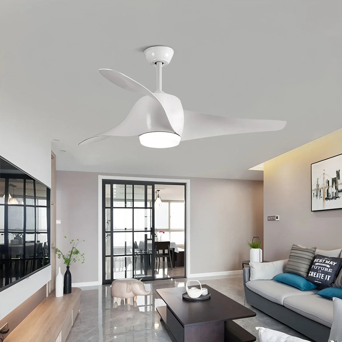 Feyran Propeller Ceiling Fan Lamp for Dining Room