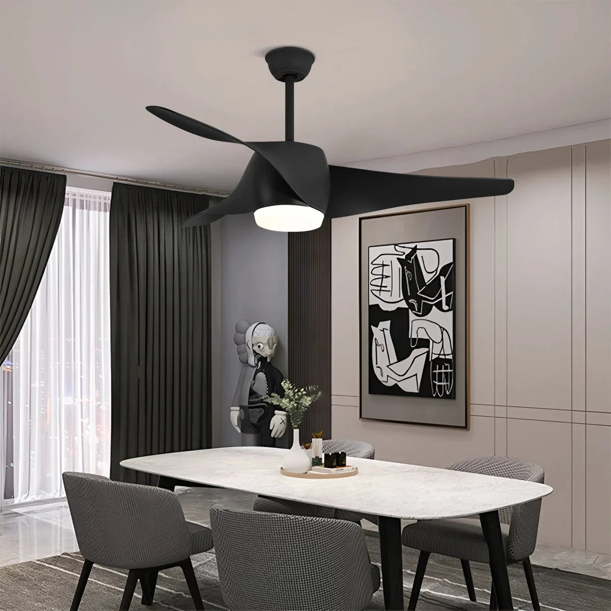 Feyran Propeller Ceiling Fan Lamp for Dining Room