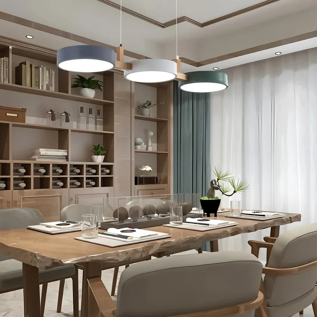 Feyran Rangeen Disc Splicing Pendant Light for Dining Room