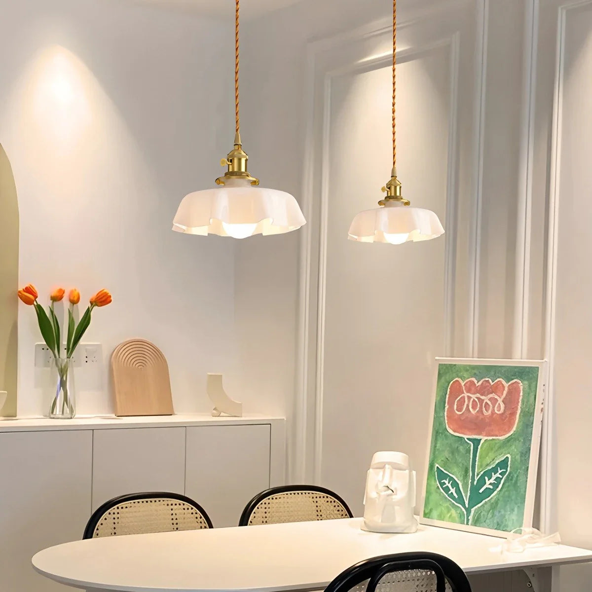Feyran Retro Coloured Glass Pendant Light for Kitchen