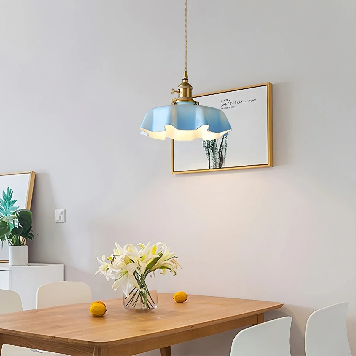 Feyran Retro Coloured Glass Pendant Light for Kitchen